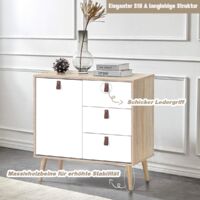 COSTWAY Konsolenschrank mit verstellbarem Regal, Sideboard mit 3