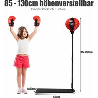Punchingball 85-130cm höhenverstellbar Standboxball Boxset Boxsack Set Kinder 