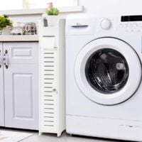 COSTWAY Toilettenschrank mit Toilettenpapierhalter, Badezimmerschrank
