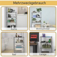 COSTWAY Kuechenregal Metall, Mikrowellenregal freistehend, Lagerregal