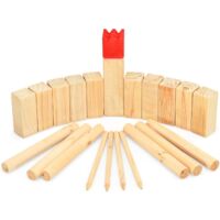 Kubb Spiel Set aus Kiefernholz für Strand Park Picknick mit Tragetasche 