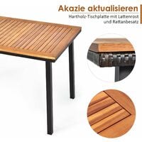 vidaXL Akazie Massiv Gartentisch 140cm Esstisch Holztisch Tisch Terrassentisch 