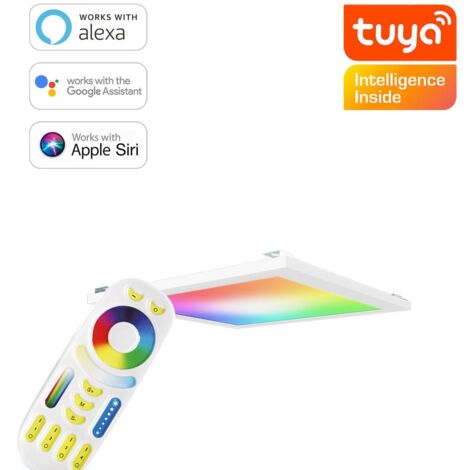 RGB+CCT LED Panel 30x30cm inkl. MiBoxer Smarthomesteuerung 18W 24V Rahmen weiß - Panelmontage: Z Halterung für Wand und Deckenmontage (1/5)