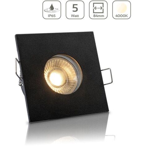 Einbauspot IP65 eckig - Farbe: Schwarz - LED Leuchtmittel: GU10 5W neutralweiß (1/5)