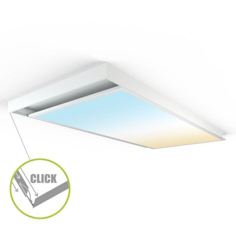 LED Panel Aufbaurahmen Click 120x60cm weiß Aufputz Montagerahmen