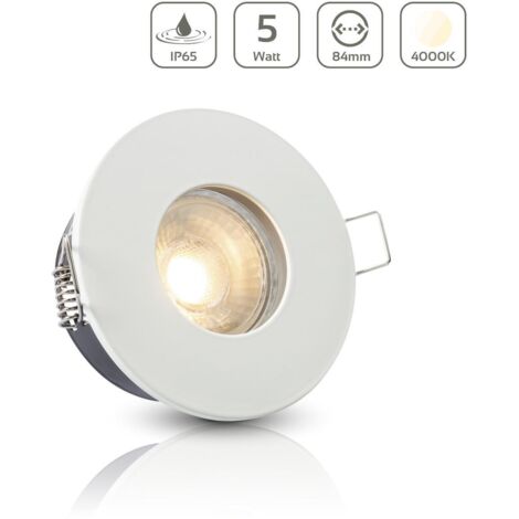 Einbauspot IP65 rund - Farbe: Weiß - LED Leuchtmittel: GU10 5W neutralweiß (1/5)