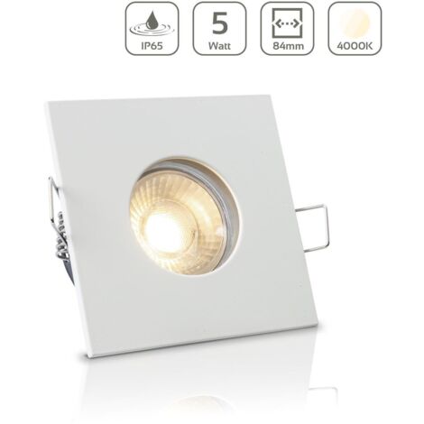 Einbauspot IP65 eckig - Farbe: Weiß - LED Leuchtmittel: GU10 5W neutralweiß (1/5)