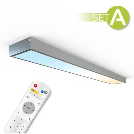 CCT LED Panel 120x15cm Aufbauset 36W 3000K-6000K inkl. Fernbedienung und Aufbaurahmen
