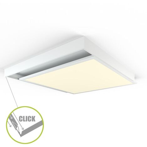LED Panel Aufbaurahmen Click 62x62cm weiß Aufputz Montagerahmen