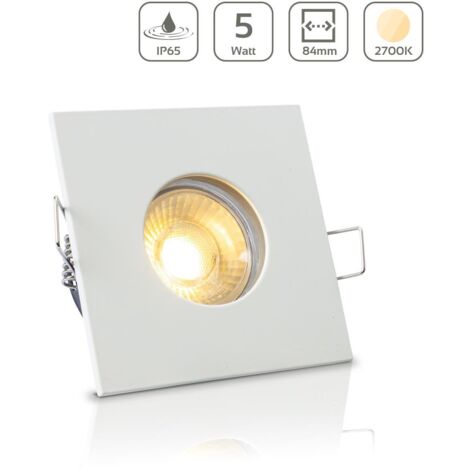 Einbauspot IP65 eckig - Farbe: Weiß - LED Leuchtmittel: GU10 5W warmweiß (1/5)