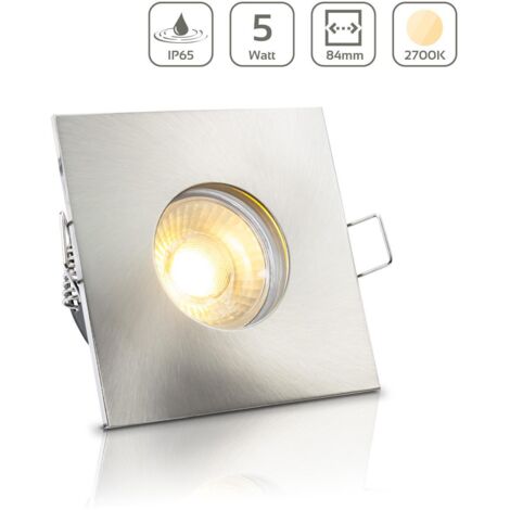 Einbauspot IP65 eckig - Farbe: Edelstahl - LED Leuchtmittel: GU10 5W warmweiß (1/5)