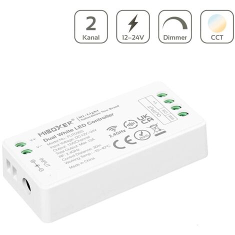 MiBoxer CCT LED Controller Mini 2 Kanal 12/24V Multifunktion LED Strip Panel Steuerung FUT035S