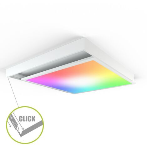 LED Panel Aufbaurahmen Click 60x60cm weiß Aufputz Montagerahmen