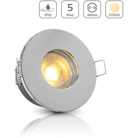Einbauspot IP65 rund - Farbe: Chrom - LED Leuchtmittel: GU10 5W warmweiß (1/5)