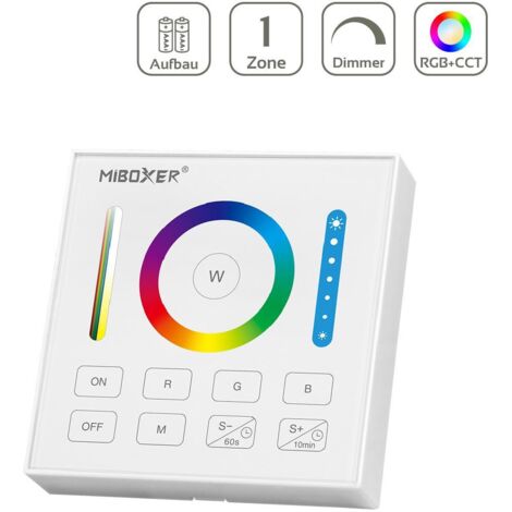 MiBoxer RGB+CCT Wandschalter 1 Kanal Aufbau Dimmen Schalten Farbsteuerung batteriebetrieben B0 (1/5)