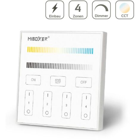 MiBoxer CCT Wandschalter 4 Zonen Einbau Dimmen Schalten Farbsteuerung 230V Anschluss T2 (1/5)