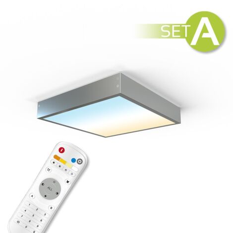 CCT LED Panel 30x30cm Aufbauset 18W 3000K-6000K inkl. Fernbedienung und Aufbaurahmen