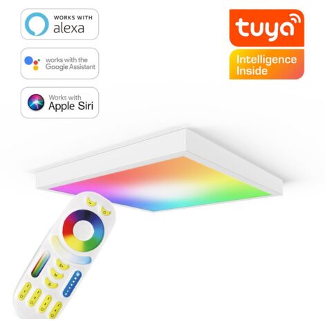 RGB+CCT LED Panel 60x60cm inkl. MiBoxer Smarthomesteuerung 48W 24V Rahmen weiß - Panelmontage:  Aufbaurahmen Click weiß (1/5)