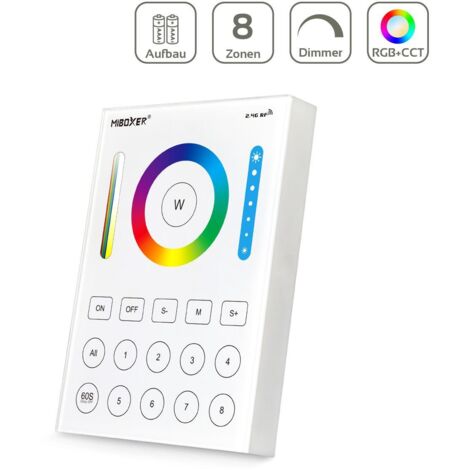 MiBoxer RGB+CCT Wandschalter 8 Zonen Aufbau Dimmen Schalten Farbsteuerung batteriebetrieben B8 (1/5)