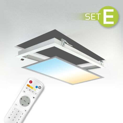 CCT LED Panel 60x30cm Einbauset 24W 3000-6000K inkl. Fernbedienung und Einbaurahmen