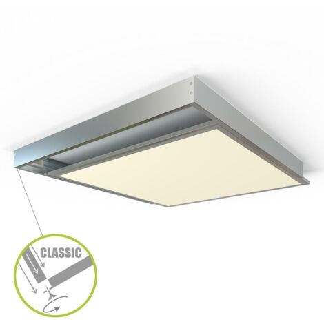 LED Panel Aufbaurahmen Classic 62x62cm silber Aufputz Montagerahmen