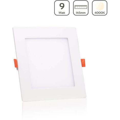 LED Panel Einbaustrahler eckig weiss - Lichtfarbe: Neutralweiß 4000K - Ausführung: 9W 145x145mm Ausschnitt 135x135mm