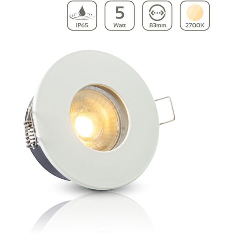 Einbauspot IP65 rund - Farbe: Weiß - LED Leuchtmittel: GU10 5W warmweiß (1/5)