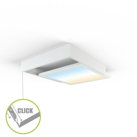 LED Panel Aufbaurahmen Click 30x30cm weiß Aufputz Montagerahmen