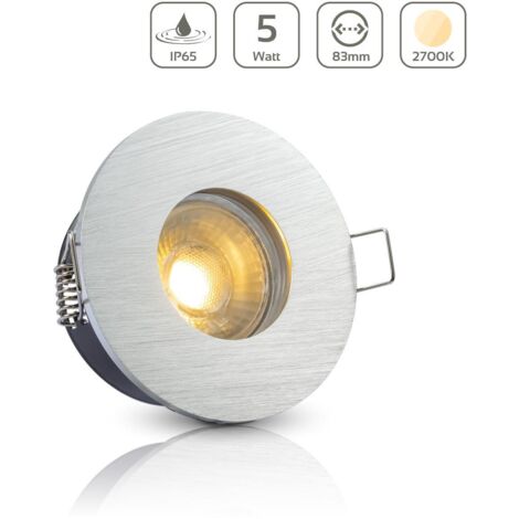 Einbauspot IP65 rund - Farbe: Alu-gebürstet - LED Leuchtmittel: GU10 5W warmweiß (1/5)
