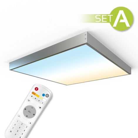 CCT LED Panel 62x62cm Aufbauset 36W 3000K-6000K inkl. Fernbedienung und Aufbaurahmen