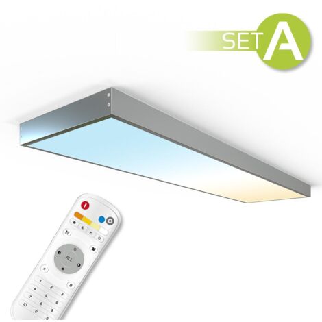 CCT LED Panel 120x30cm Aufbauset 36W 3000K- 6000K inkl. Fernbedienung und Aufbaurahmen