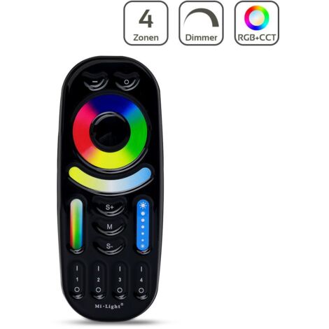 MiBoxer RGB+CCT Fernbedienung 4 Zonen Dimmen Schalten Farbsteuerung FUT092 - Farbe: schwarz (1/5)