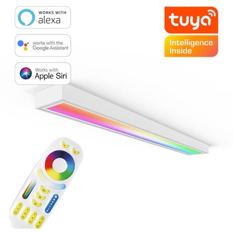 RGB+CCT LED Panel 120x15cm inkl. MiBoxer Smarthomesteuerung 24W 24V Rahmen weiß - Panelmontage:  Aufbaurahmen Click weiß