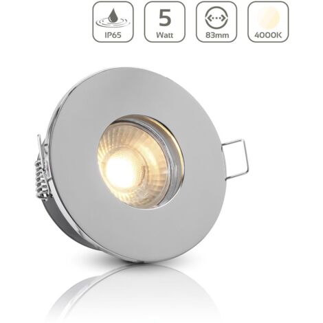 Einbauspot IP65 rund - Farbe: Chrom - LED Leuchtmittel: GU10 5W neutralweiß (1/5)