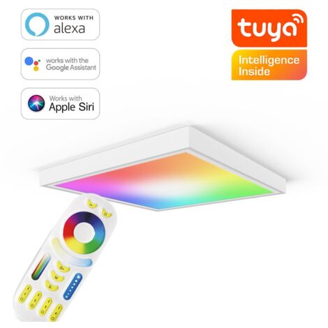 RGB+CCT LED Panel 62x62cm inkl. MiBoxer Smarthomesteuerung 48W 24V Rahmen weiß - Panelmontage: Aufbaurahmen Click weiß (1/5)