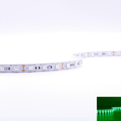 Strip 12V 5M 14,4W/m 60LED/m 10mm - Lichtfarbe: Grün - Schutzart: IP20 (1/5)