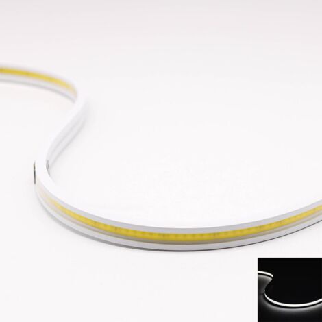COB 24V LED Streifen 5M 7.7W/m 336LED/m 4mm - Lichtfarbe: Kaltweiß 6000K - Schutzart: IP67