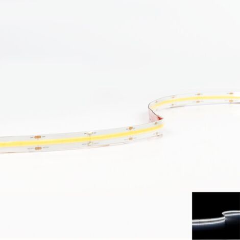 COB 24V CRI90 LED Streifen 5M 12W/m 504LED/m 10mm - Lichtfarbe: Kaltweiß 6500K - Schutzart: IP65