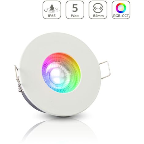 Einbauspot IP65 rund - Farbe: Weiß - LED Leuchtmittel: GU10 5W RGB+CCT (1/5)