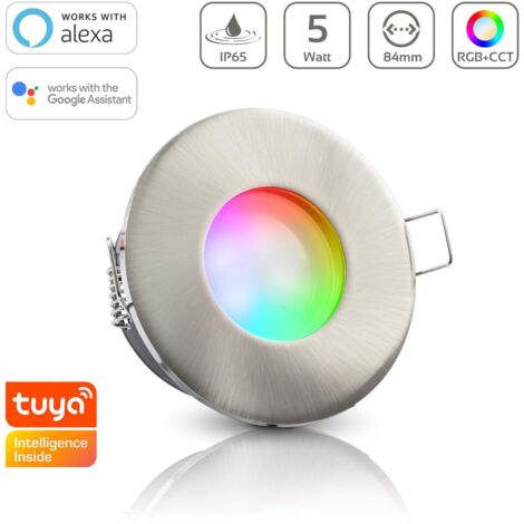 Einbauspot IP65 rund - Farbe: Edelstahl - LED Leuchtmittel: GU10 5W RGB+CCT Smart (1/5)