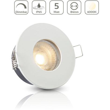 Einbauspot IP65 rund - Farbe: Weiß - LED Leuchtmittel: GU10 5W neutralweiß dimmbar (1/5)