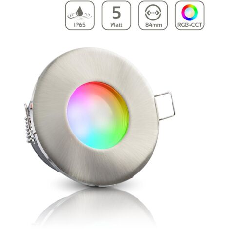 Einbauspot IP65 rund - Farbe: Edelstahl - LED Leuchtmittel: GU10 5W RGB+CCT (1/4)