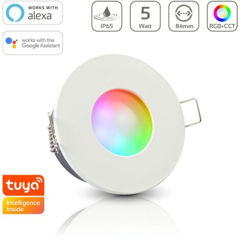 Einbauspot IP65 rund - Farbe: Weiß - LED Leuchtmittel: GU10 5W RGB+CCT Smart (1/5)