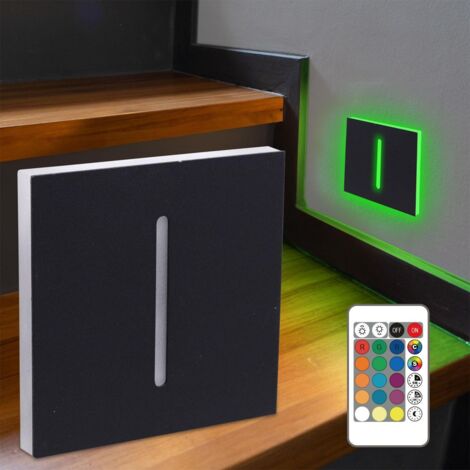 LED Treppenleuchte IP44 eckig schwarz - Lichtfarbe: RGB+CCT 2W - Lichtaustritt: Fokus (1/5)