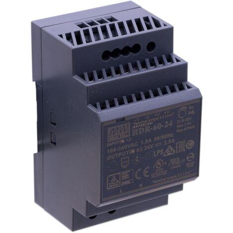 Mean Well HDR-60-24 LED Hutschienen Netzteil 60W 24V 2.5A DIN Rail CV