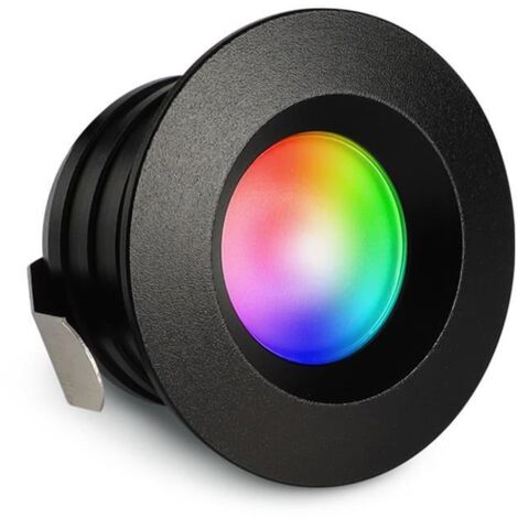 Einbaustrahler Mini flach Torino 3W IP44 durchverbindbar - Lichtfarbe: RGB+2700K - Farbe: schwarz matt