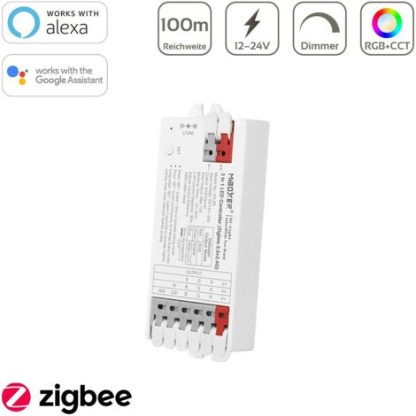 MiBoxer Zigbee 3.0 + 2.4GHz RGB/RGBW/RGB+CCT LED Controller 3 in 1 / 5 Kanal 12/24V Tuya Alexa Google Steuerung E3-ZR
