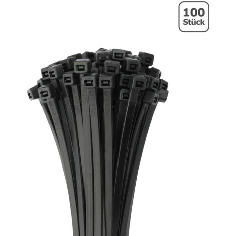 Kabelbinder 4,8mm breit schwarz 100 Stk. UV beständig - Länge: 500mm