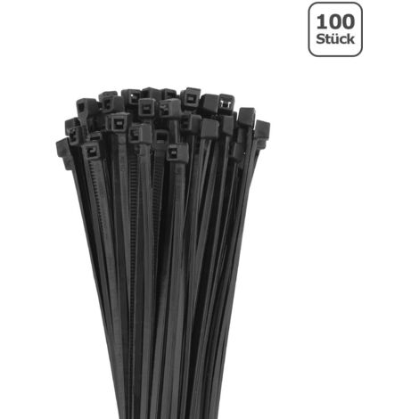 Kabelbinder 2,5mm breit schwarz 100 Stk. UV beständig - Länge: 100mm
