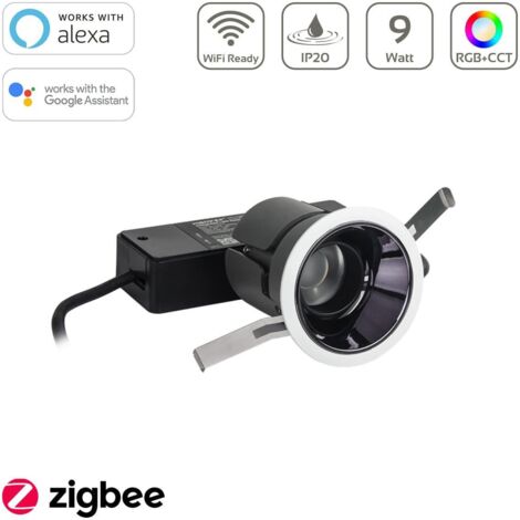 MiBoxer RGB+CCT LED Einbaustrahler Zigbee 3.0 + 2,4GHz tief blendfrei 9W Ø89,5mm FUT078ZR